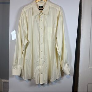 DXL Gold Series Off-White Long Sleeve Button Up Dress Shirt Men’s 20 37/38